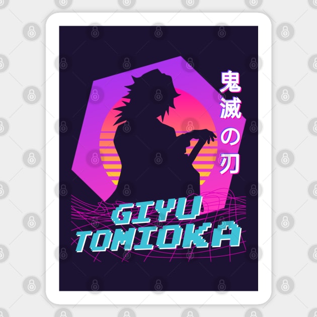 Giyu Tomioka - Vaporwave Sticker by The Artz